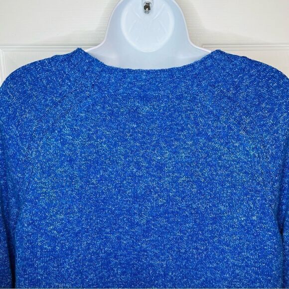 Old Navy Rib Knit Trim Marled Sweater Crew Neck Royal Blue S - Picture 11 of 11